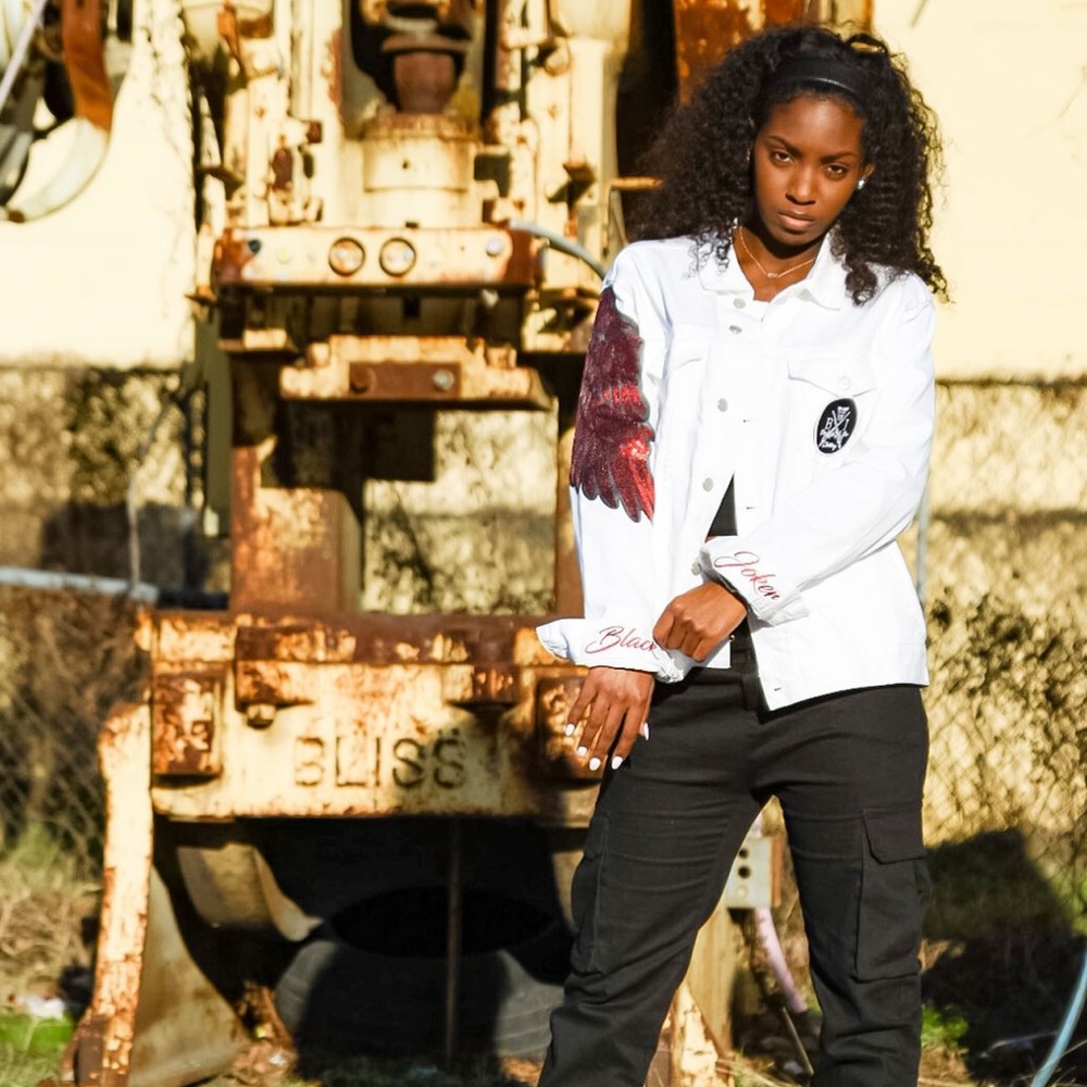 Unisex White Denim Jacket